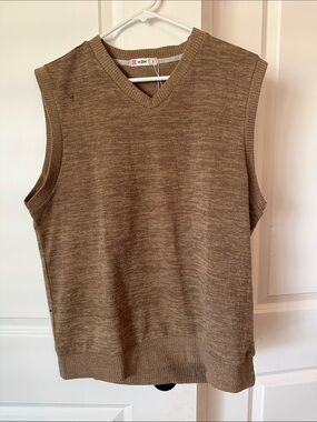Men's V-Neck Sweater Vest in Brown by H2H